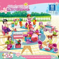6 pcs blocks blind box toy cartoon doll building blocks model girls sunshine party surprise egg diy assembly creative toy gift