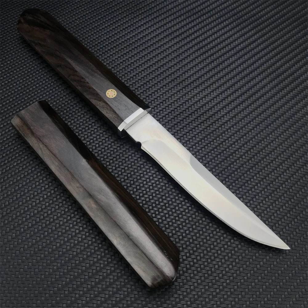 Высокотвердый тактический нож фиксированный ручка из эбенового дерева уличное