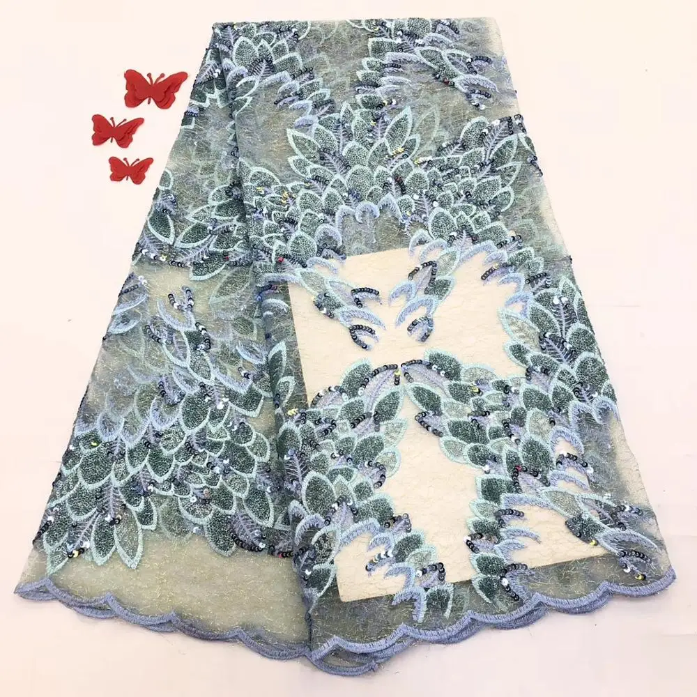 

Best Quality African Lace Fabrics Lace Fabrics with Sequins for Wedding Party Orange Color Sequence Lace Fabric