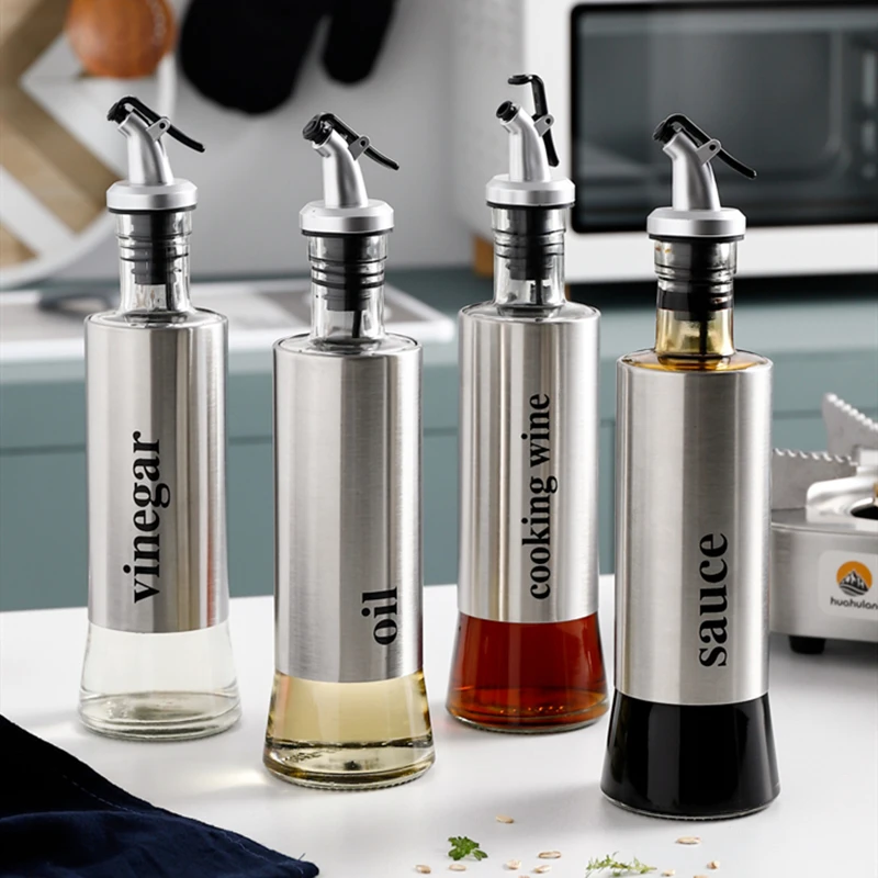 300 мл нержавеющая сталь стеклянный диспенсер оливкового масла может соевый соус