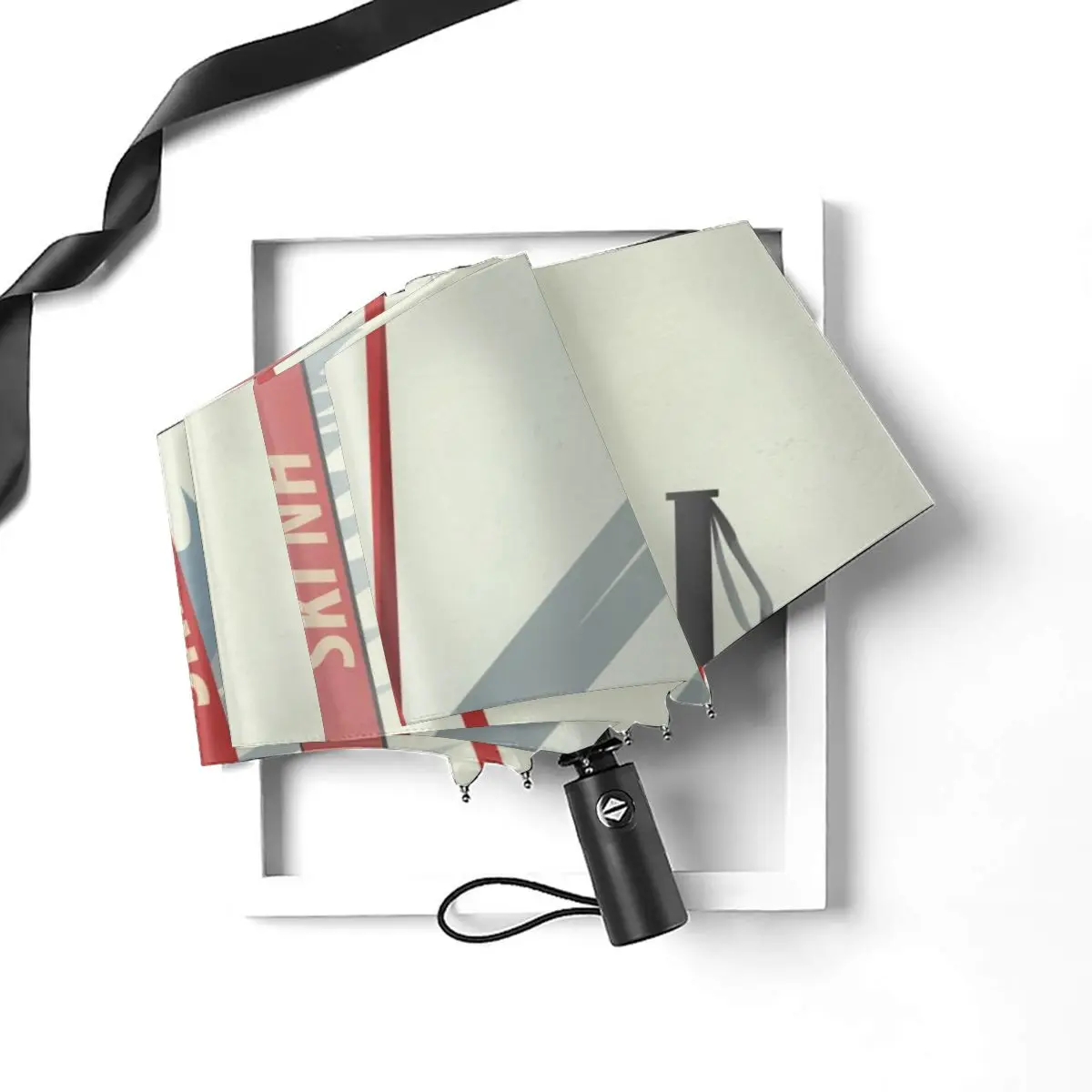 Comprare Ombrello Automatico Pioggia Donna Ombrello A Tre Pieghe Mountain Ski Poster Ombrello Antivento Ombrello Impermeabile Femminile