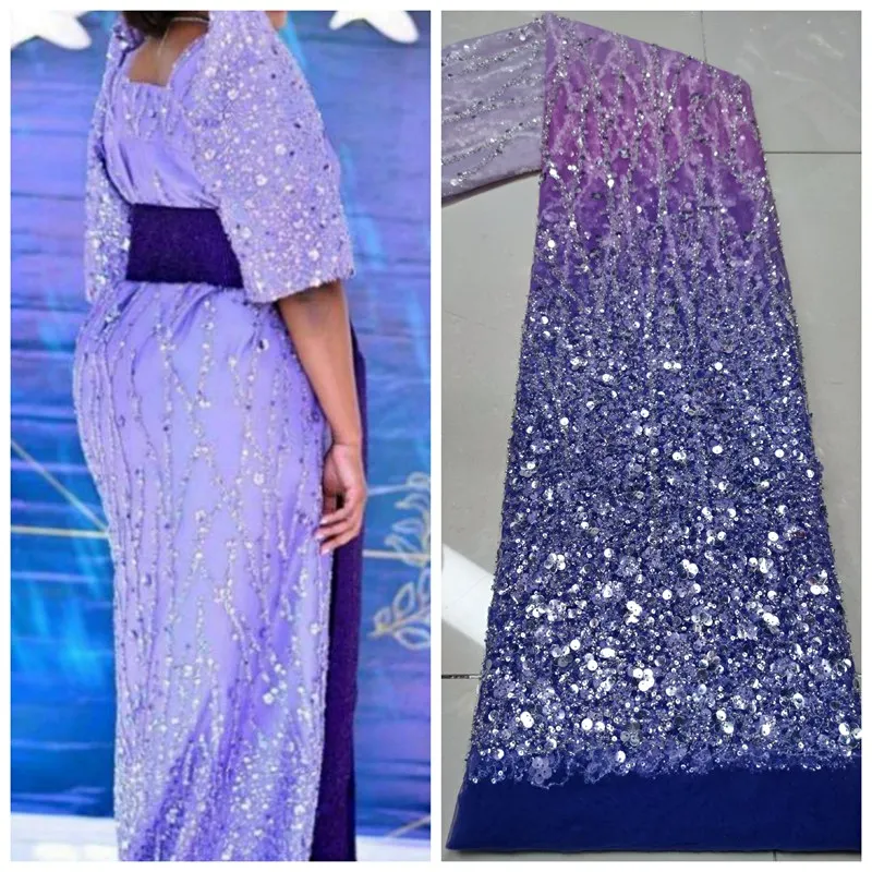 

Новое поступление, африканская французская кружевная ткань для свадебного платья, лучшее качество, вышитая кружевная ткань с бусинами TS9829