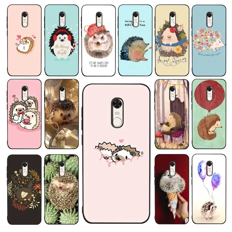 

YNDFCNB Hedgehog Phone Case for Redmi 5 6 7 8 9 A 5plus K20 4X 6 cover
