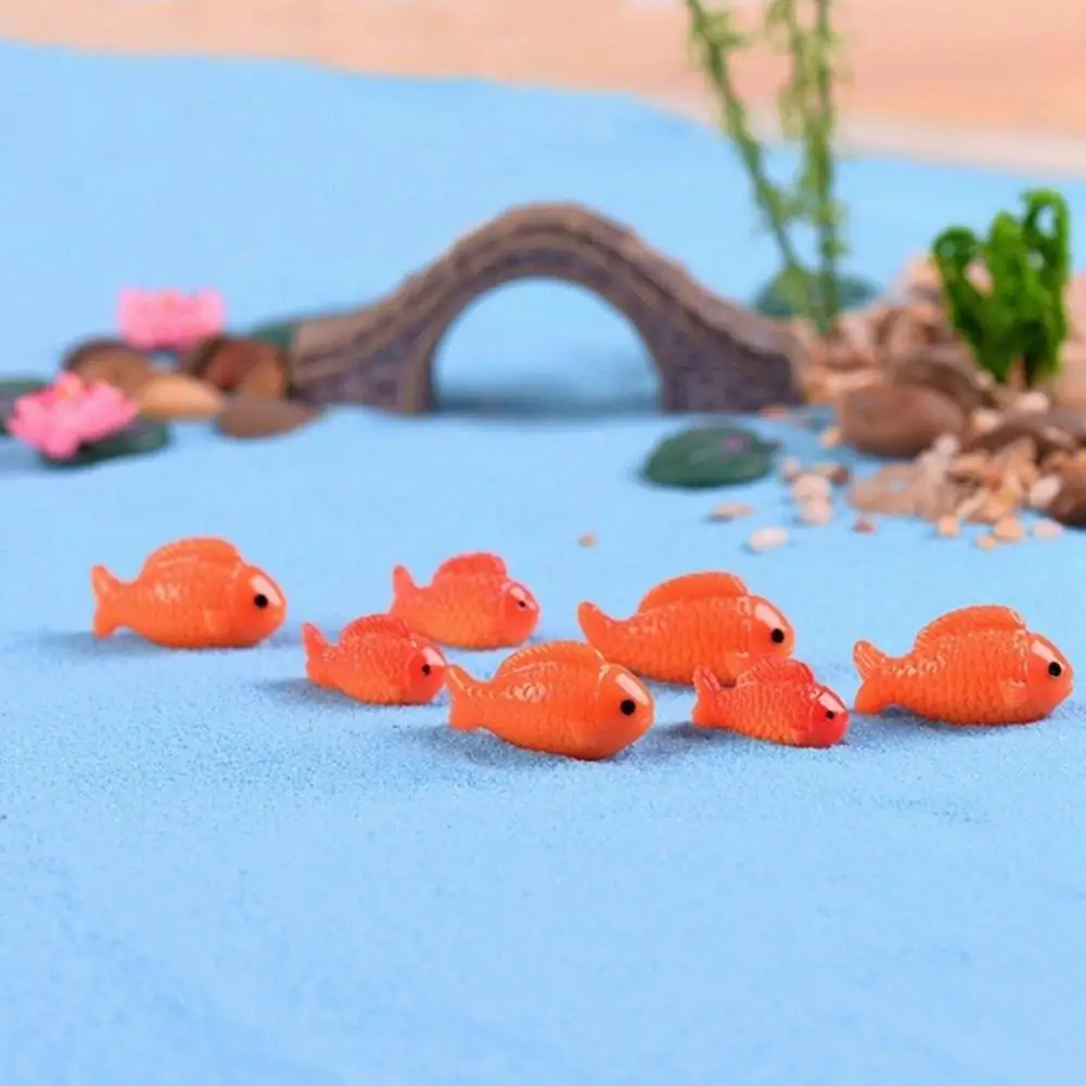 10 штук миниатюрных полимерных рыбок листья лотоса лотос пруд бонсай миниатюрное