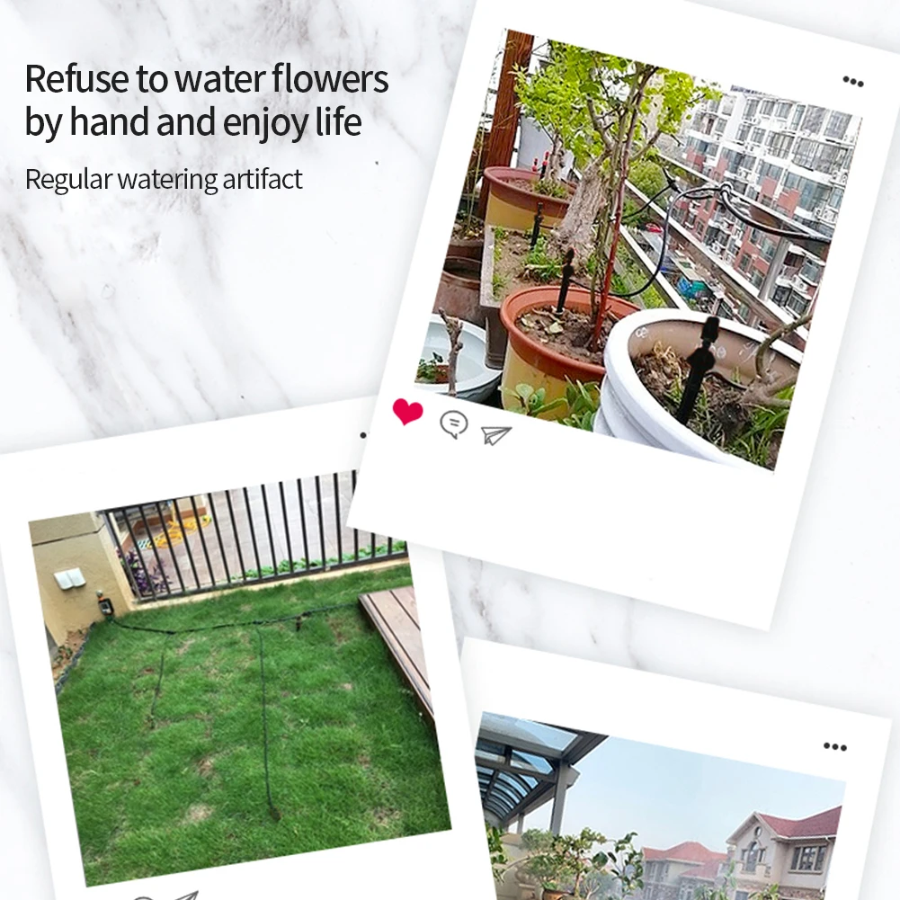 

Automatic Watering Pump Home Sprinkler Drip Irrigation Timer System White 8 Heads For Flowers Plants