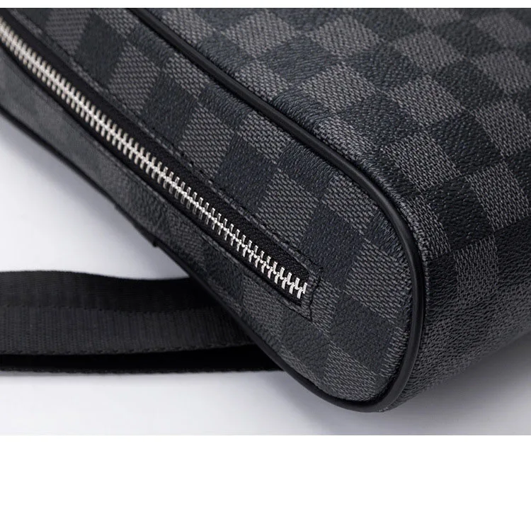 

Chest Multifunctional durable Bag Fashion Men Messenger Shoulder Bags Unisex Plaid Zipper Soft Cross Body Belt Bag Cross Body