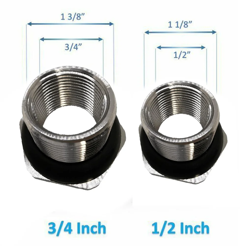 

Homebrew Beer 304 Stainless Steel Weldless Bulkhead Tank Fitting 1/2", 3/4" For Cleaning-Use Adjustable Wrench
