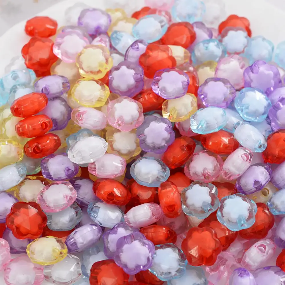 

50Pcs 16mm Colourful Transparent Flower Shape Acrylic Spacer Beads Findings For DIY Jewelry Making Bracelet Necklace Accessories