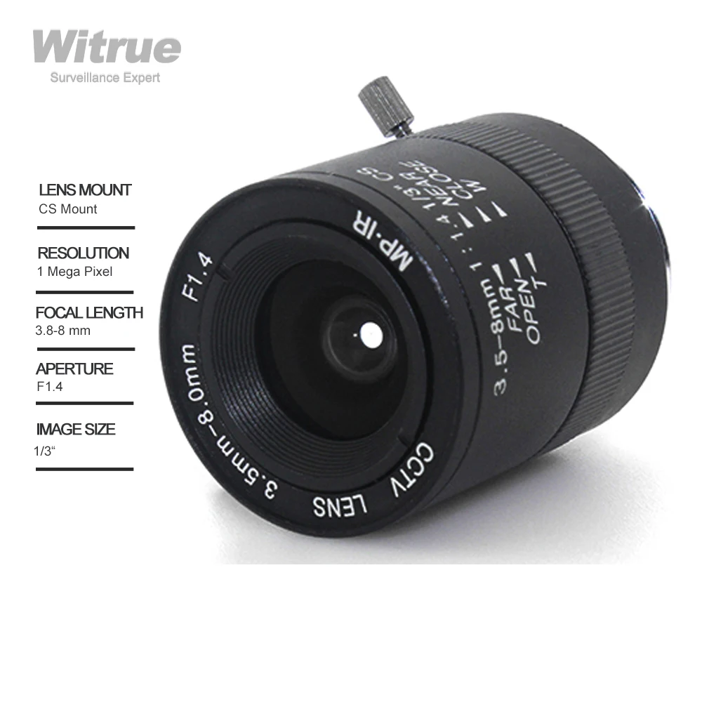 Witrue HD линза CCTV 5 0 мегапикселей 3 5-8 мм варифокальный объектив CS Moun F1.4 1/3 для камеры