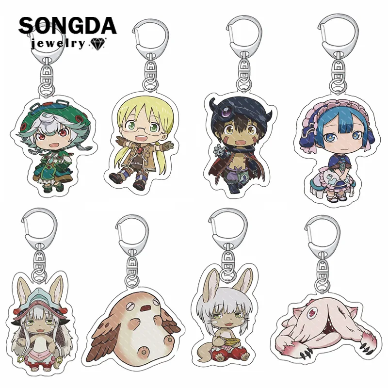 

Anime Made In Abyss Keychain Cartoon Acrylic Figure Rico Nanachi Bag Key Holder Chain Pendants Keyrings Jewelry Boys Girls Gifts
