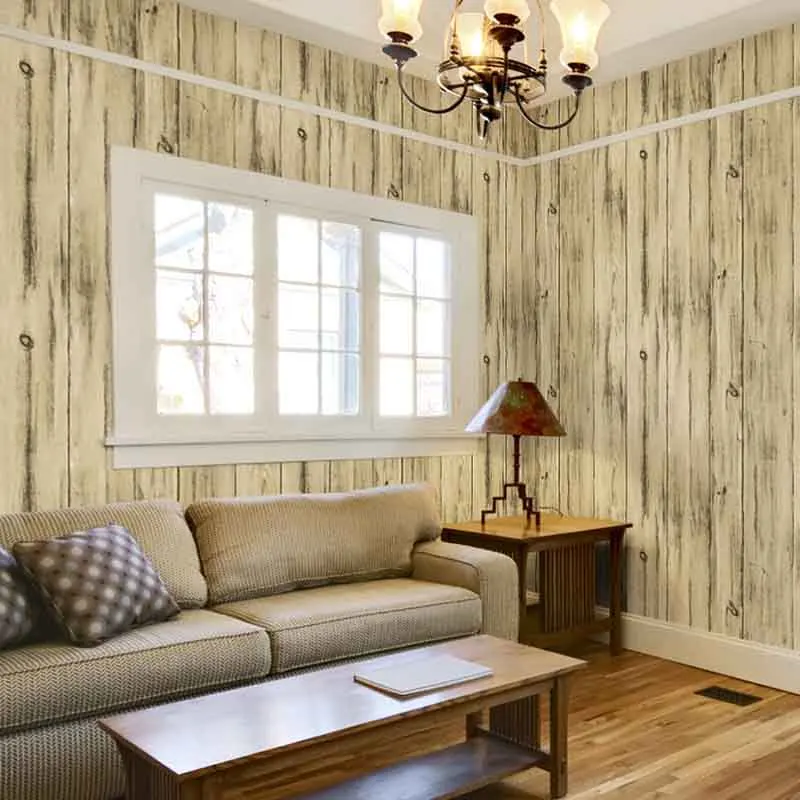 Большой размер американская настенная бумага s ретро деревянная зерно для учебы