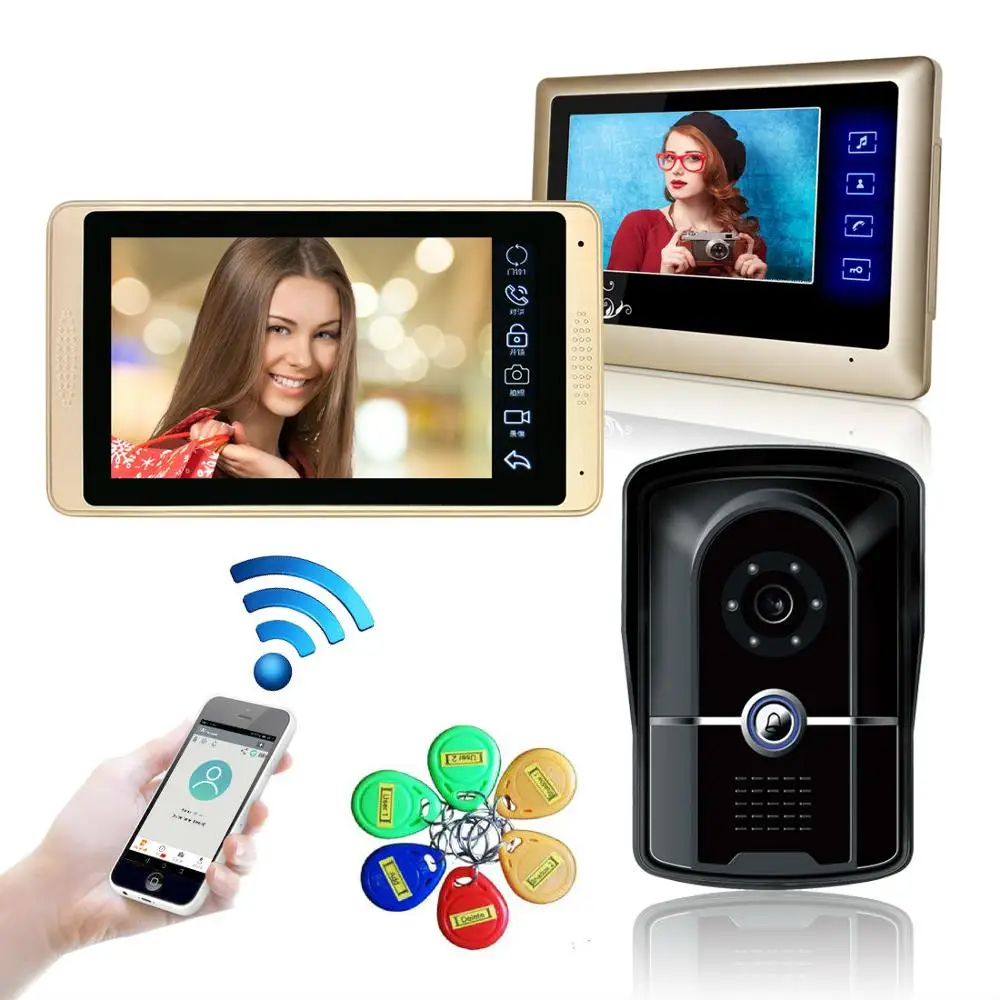 7 дюймовый проводной Wi Fi видеозвонок с монитором IP видео домофон система