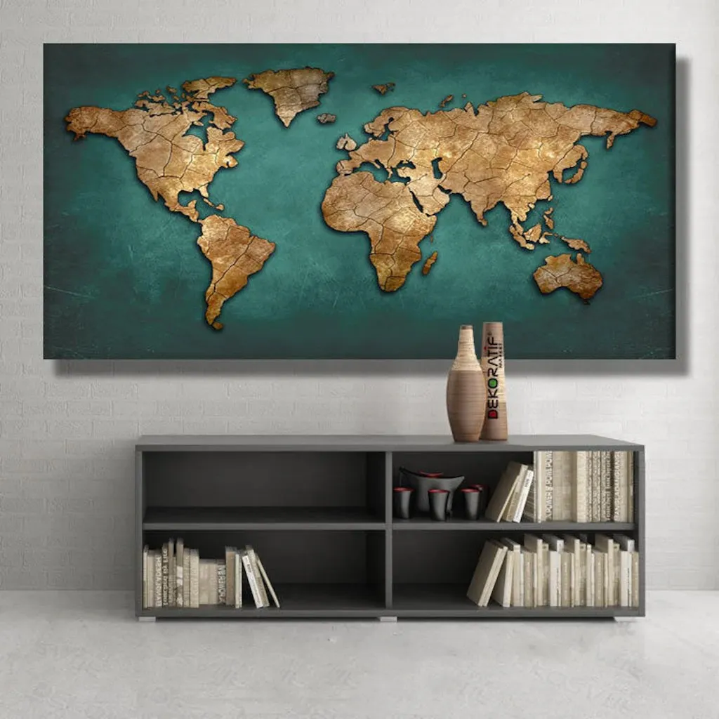 120x60 см карта мира принтинг Печать на холсте Картины Wall Art плакат картины для