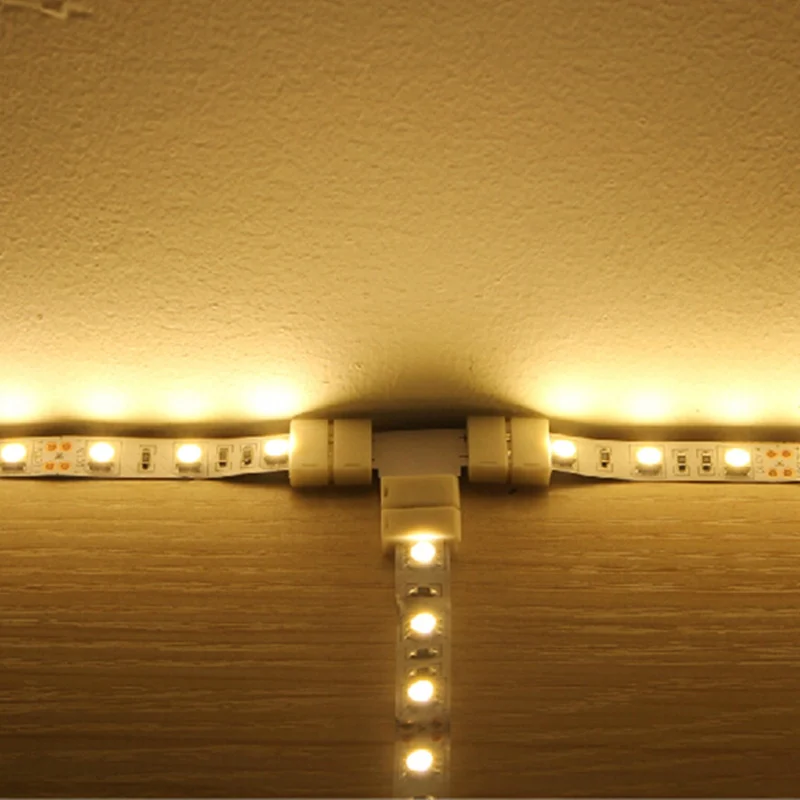 Быстроразъемный 2-контактный разъем Т-типа 10 мм беспаяльный для одноцветной