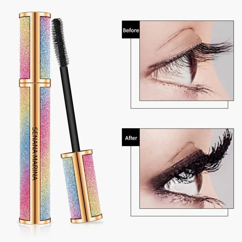 

Mascara Bright Starry Slender Mascara Thick Eyebrow Curling Long Durable Not Easy To Bloom 4D Silk Fiber Eyelash