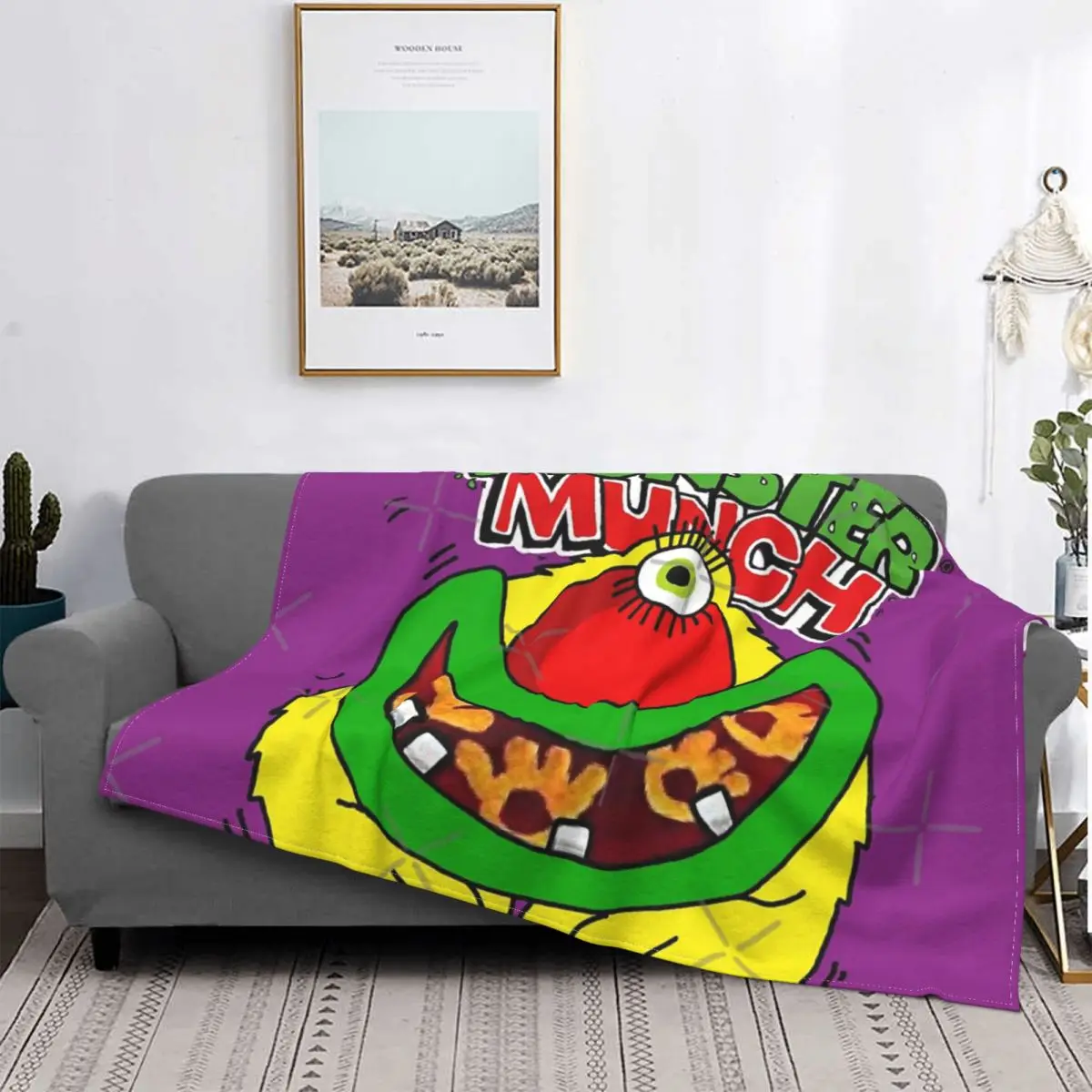 

Monster Munch-Manta de cebolla en picado, colcha a quadros para cama, sofa, manta Kawaii, colcha de Pik, 150