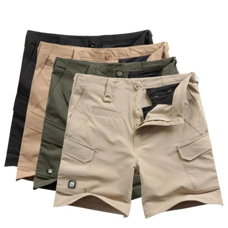 Летние хлопковые быстросохнущие дышащие свободные тактические шорты с