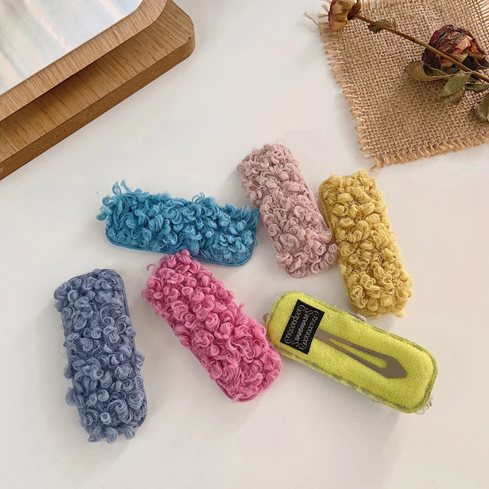 

6pcs/set Winter Lovely Winter BB Hair Clips Women Girls Fashion Barrette Water-drop Square Oval Shape Hairpins Head Accessories