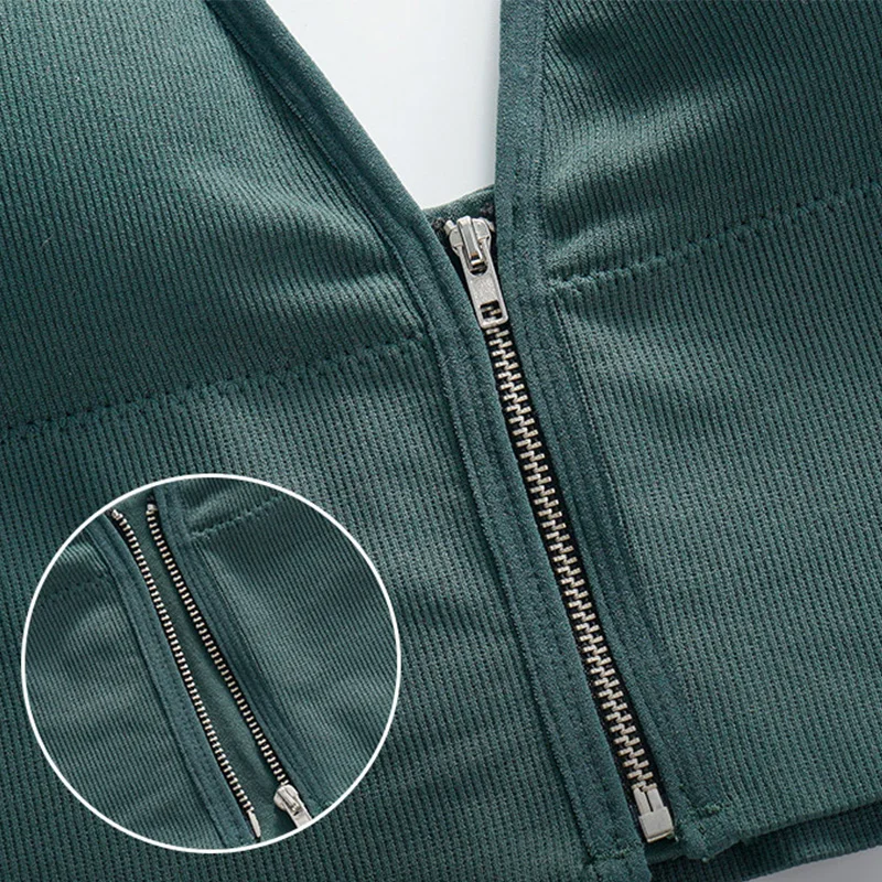 Топ женский бесшовный на молнии спереди пикантный корсет с чашками пуш-ап