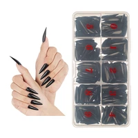 500 pcs full cover high heels ghost pointed fake nail patch multicolor mix portable wearable fake nail nail extension tool cl06
