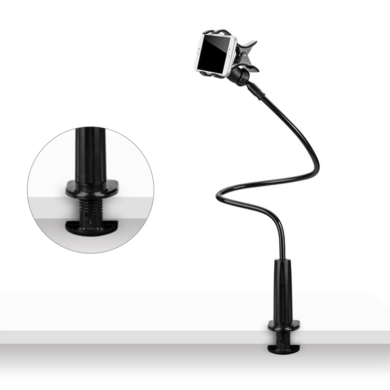90cm deskside flexible phone holder gooseneck cellphone arm clamp for smartphone bedroom desktop jr deals free global shipping