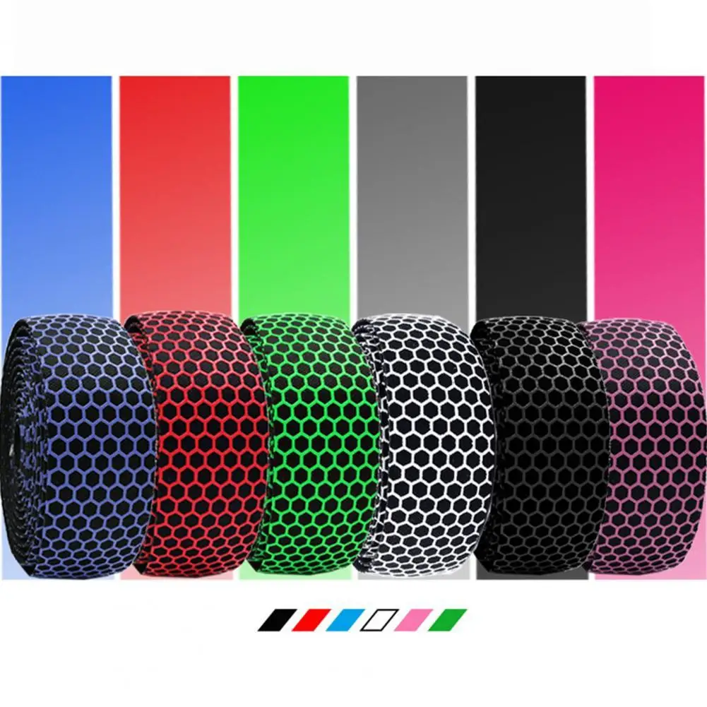 

2Pcs Bike Honeycomb Design Handlebar Tapes Soft Breathable Belts with Bar Plugs Bicycle Accessories Replacement Parts