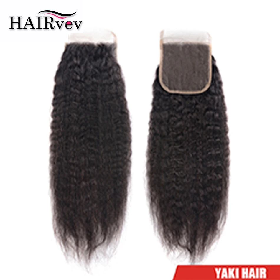 

22 Inch Indian Remy Human Hair Kinky Straight 5x5 Lace Closure Only Pre Plucked With Baby Hair Dyed And Permed HD Lace Closure