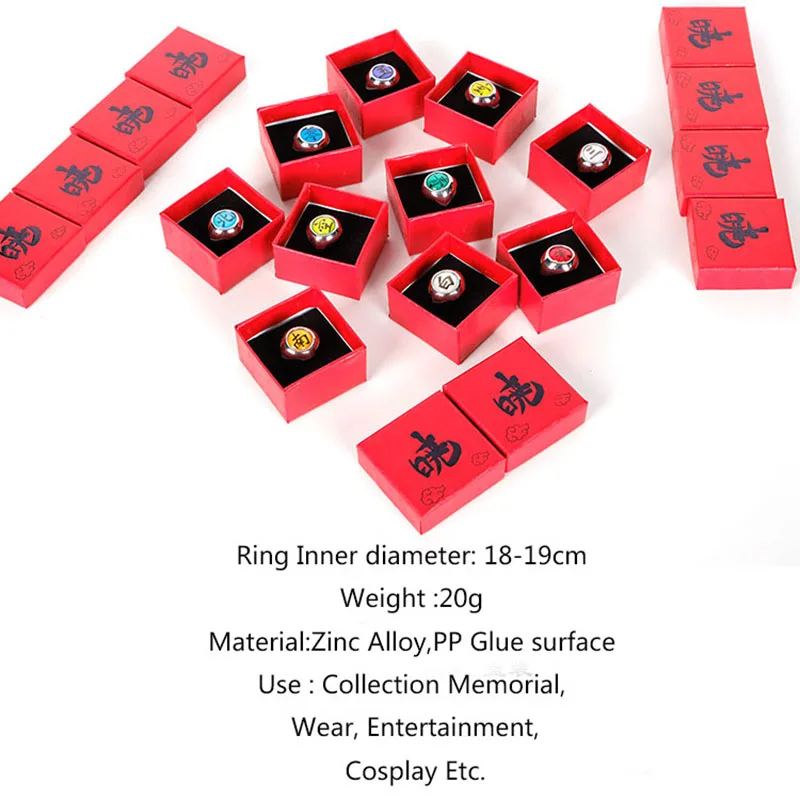 

10Pcs/lot Anime Rings Set Akatsuki Itachi Pain Orojimaru Ring Finger Adult Ninja Props Accessories Party Cosplay Jewelry