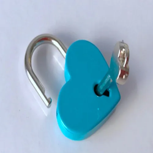 Sky Blue Портативный мини-замок в форме сердца, старинный стиль, архаизмы, замок для спортивного шкафчика, замок для ключей, замок для багажа - Цвет: Sky Blue