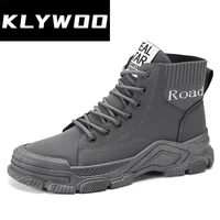 klywoo waterproof winter men boots snow boots men sneakers military ankle boots men casual shoes leather high top botas hombre