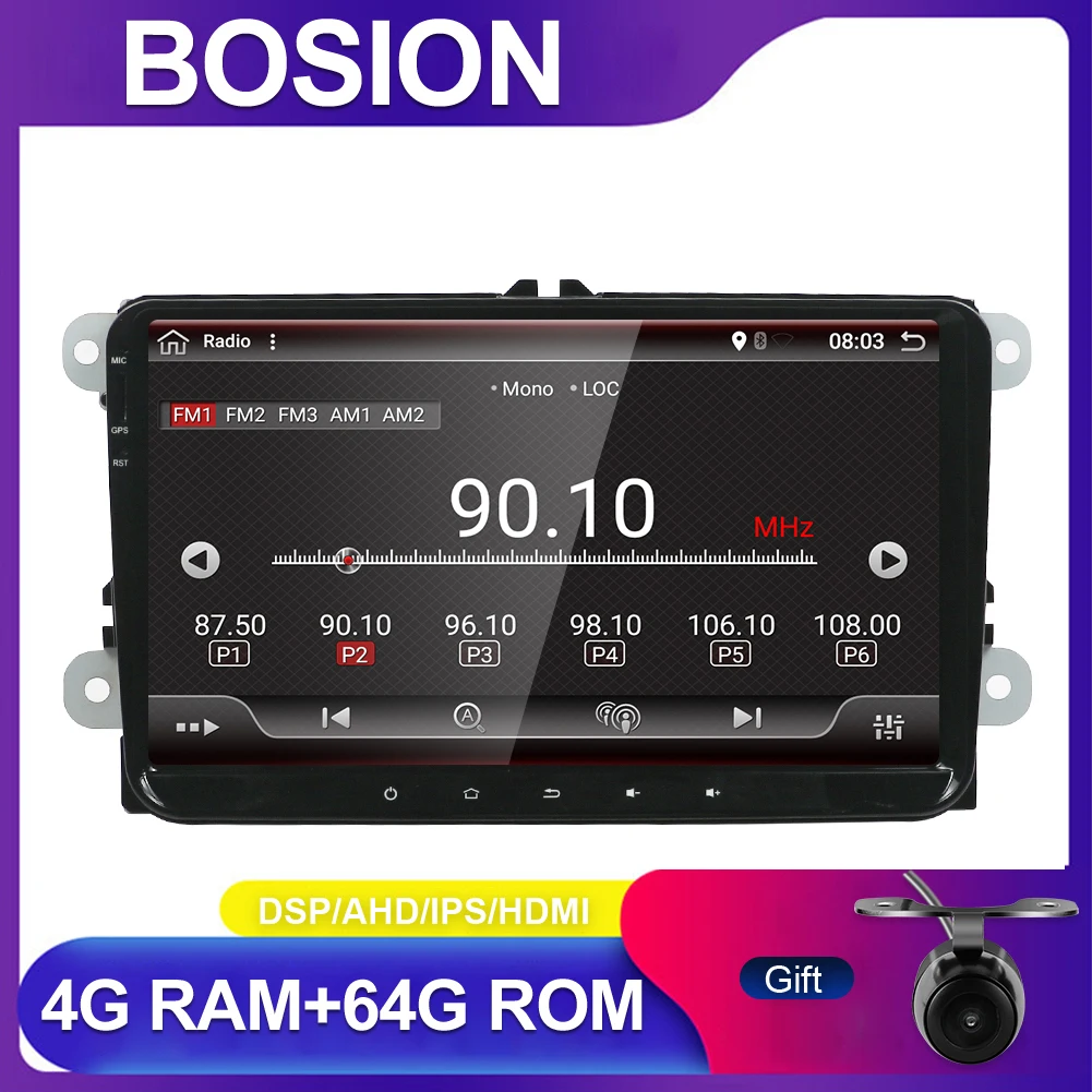 Автомобильный dvd-плеер проигрыватель на Android 10 0 4 Гб ОЗУ 64 ПЗУ с gps Навигатором