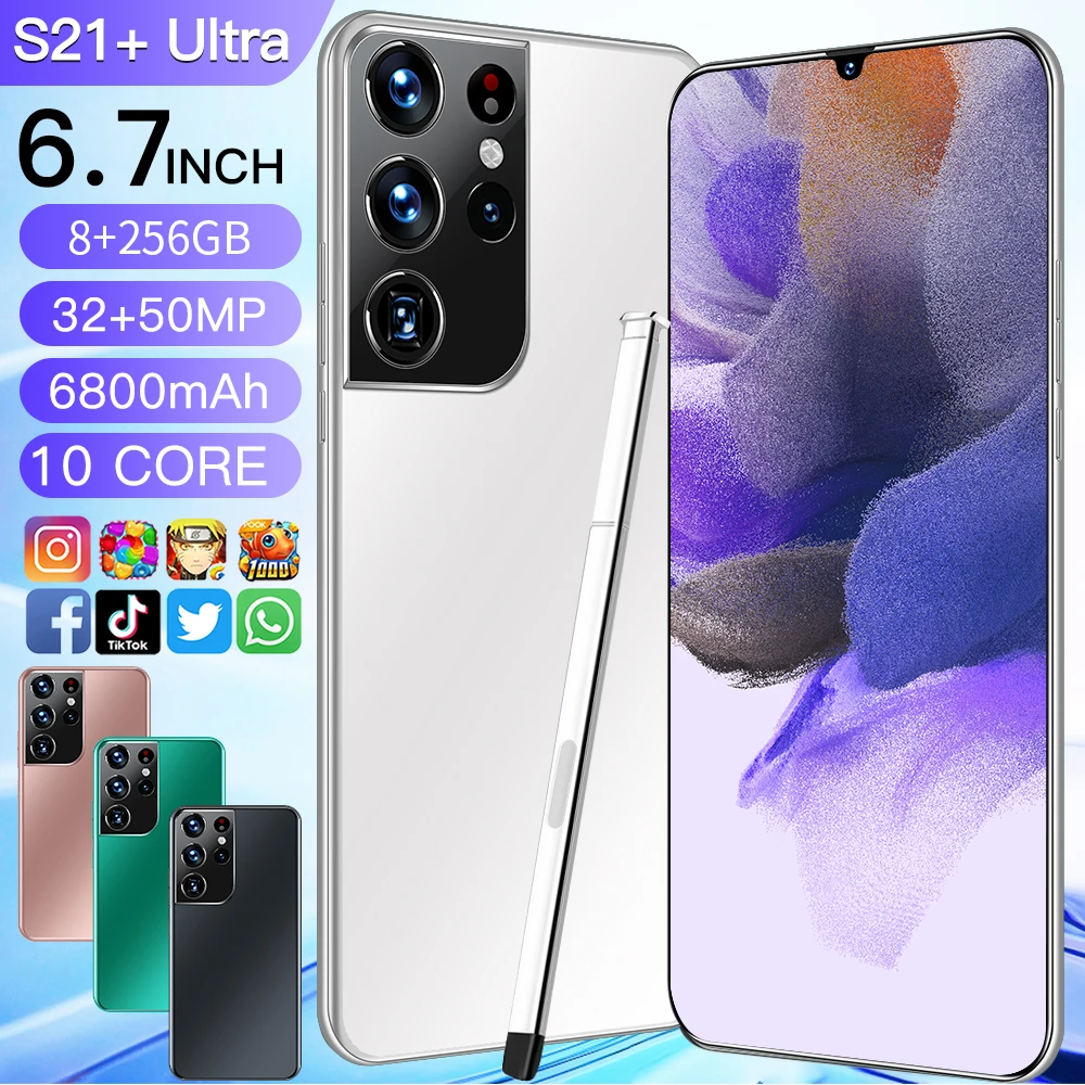 

Смартфон S21 + Ultra, 6,7 дюйма, 12 + 256 ГБ, 32 + 50 Мп, Android 11, 6800 мА · ч