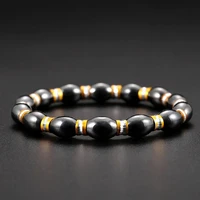 luxury stone obsidian jewelry protection hematite beads bracelets for unisex bracelet women men magnetic health jewelry