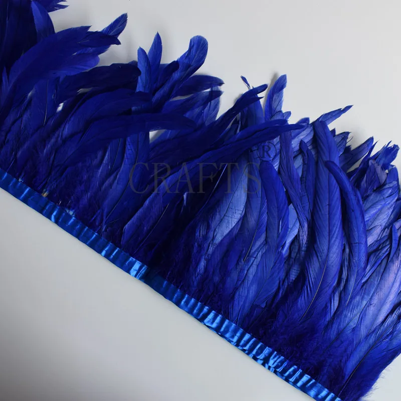 10 Yards Rooster Feather Trims 25-30cm Coque Feather Strung Chicken Feather Trimming Dress/Skirt /Costume Carnival Decoration