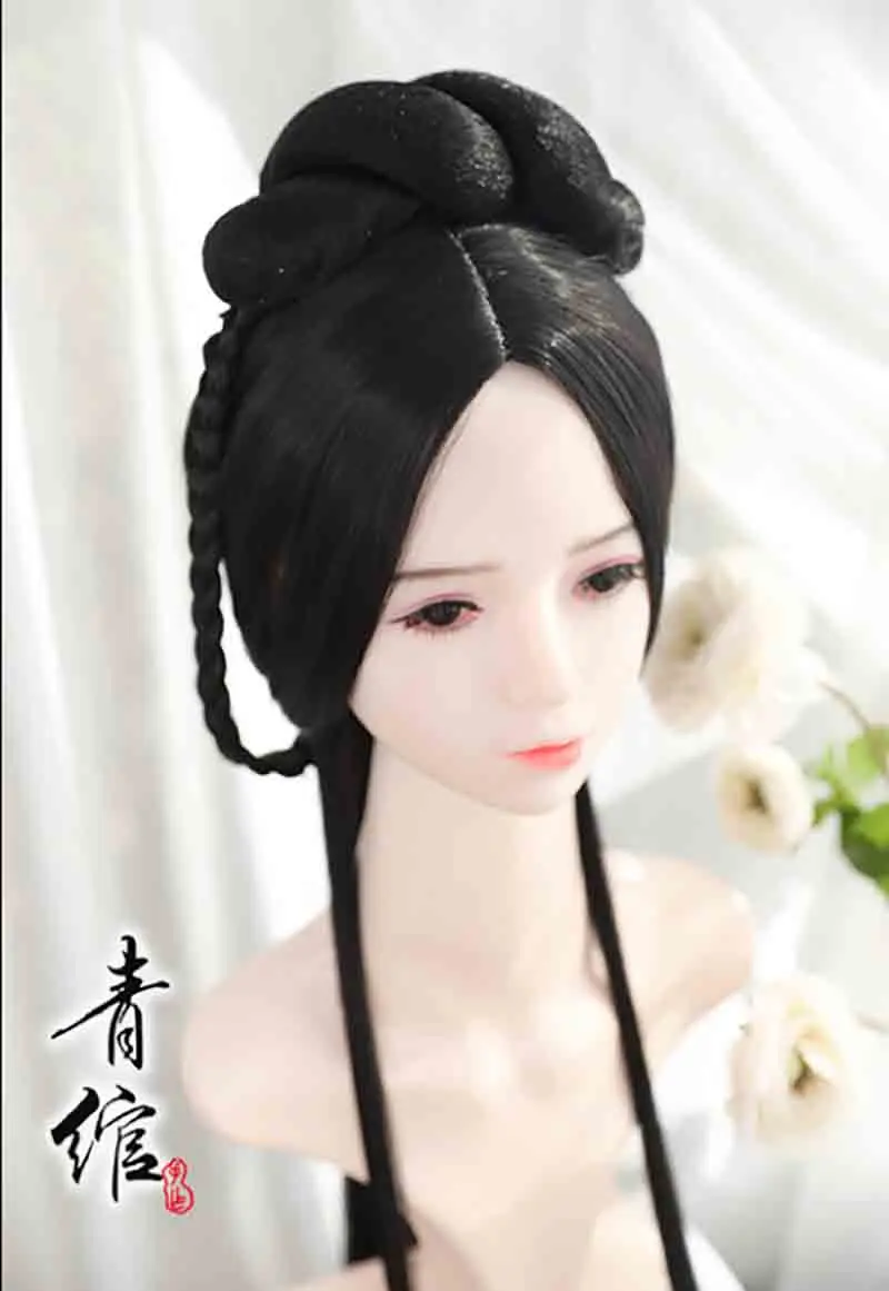 Парики Hanfu для женщин китайский старинный парик парики из аниме-косплея черные