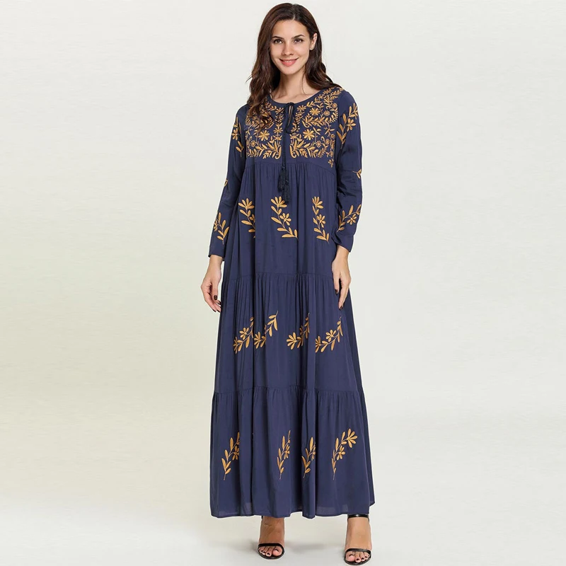 Женское платье Дубай абайя кафтан Марокканское арабское мусульманское турецкое