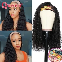 human hair deep wave headband wig for black women brazilian glue less wig deep wave curly human hair wigs 100 remy hair queen
