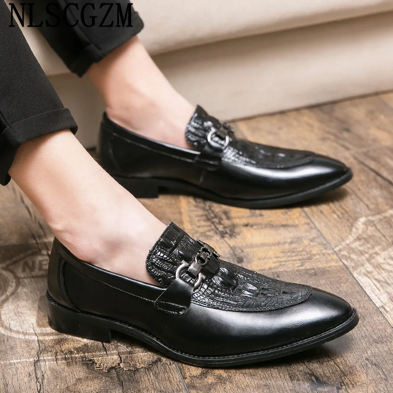 Dress Shoes for M E N Italian Leather Shoes Men Formal Office 2023 Loafers Oxford Slip on Shoes for Men Wedding Dress Zapatillas images - 6