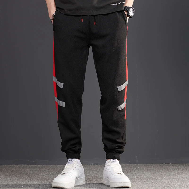 Мужские штаны для бега WWKK с боковыми полосками модель 2020 года светоотражающие