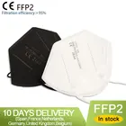 Доставка за 10 дней! CE FFP2 черно-белая защитная маска, респиратор от пыли FPP2, защитные маски KN95 для лица, многоразовые FFP3