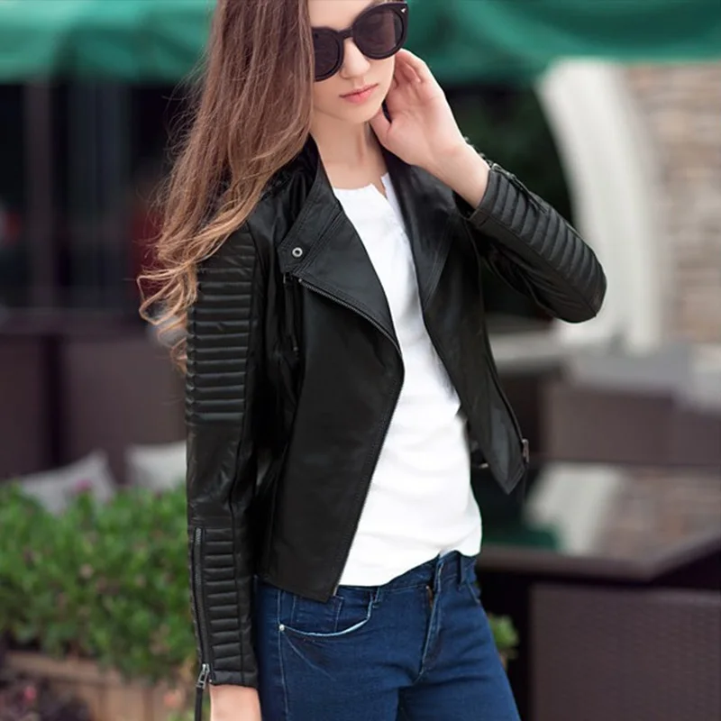 Fitaylor 2020 Осенняя женская кожаная куртка в стиле панк из мягкой искусственной кожи