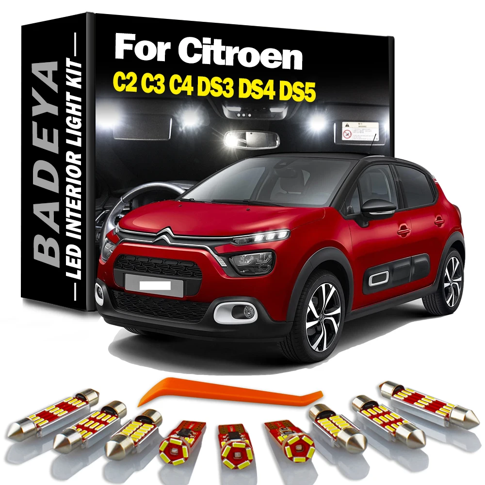 

Светодиод салона автомобиля BADEYA Canbus для Citroen C2 C3 C4 Xsara Picasso DS3 DS4 DS5 2000-2020