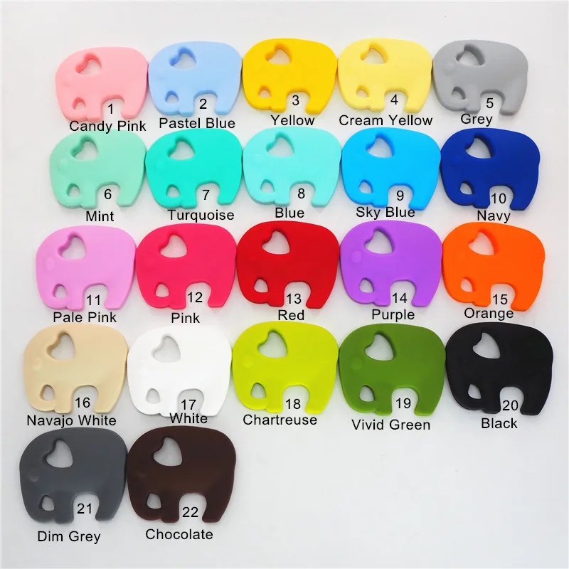 Chenkai-mordedor de elefante de silicona para beb&eacute;, chupete de beb&eacute;, chupete de dentici&oacute;n, chupete de enfermer&iacute;a, joyer&iacute;a sensorial, juguete de regalo, sin BPA, 2 uds.-4
