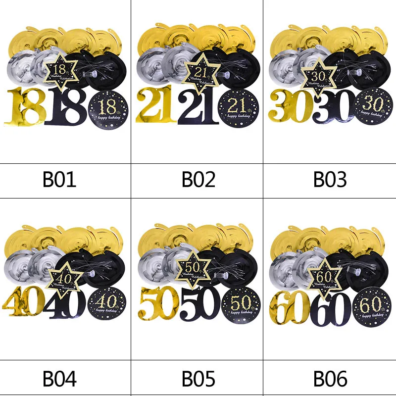 8 шт./компл. Потолочный подвесной декор черная Золотая спиральная гирлянда