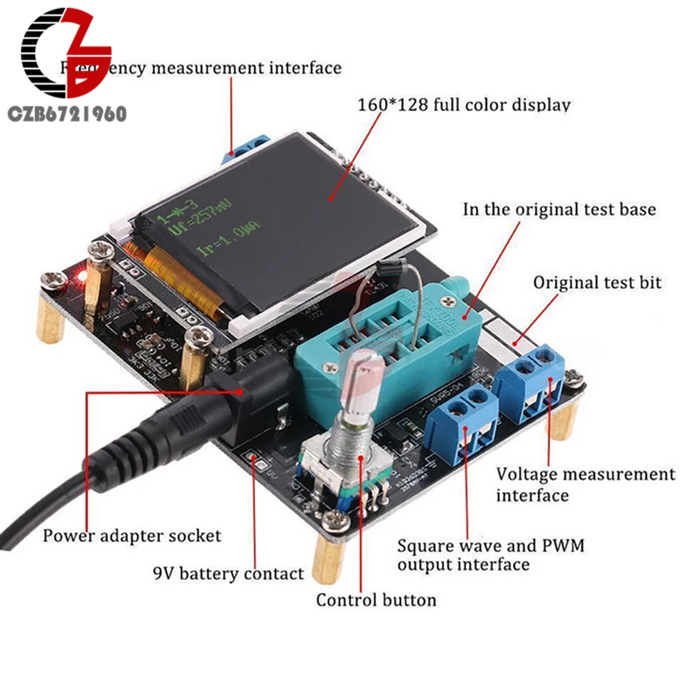 Тестер транзисторов GM328A тестер конденсатор емкости диода напряжение PWM