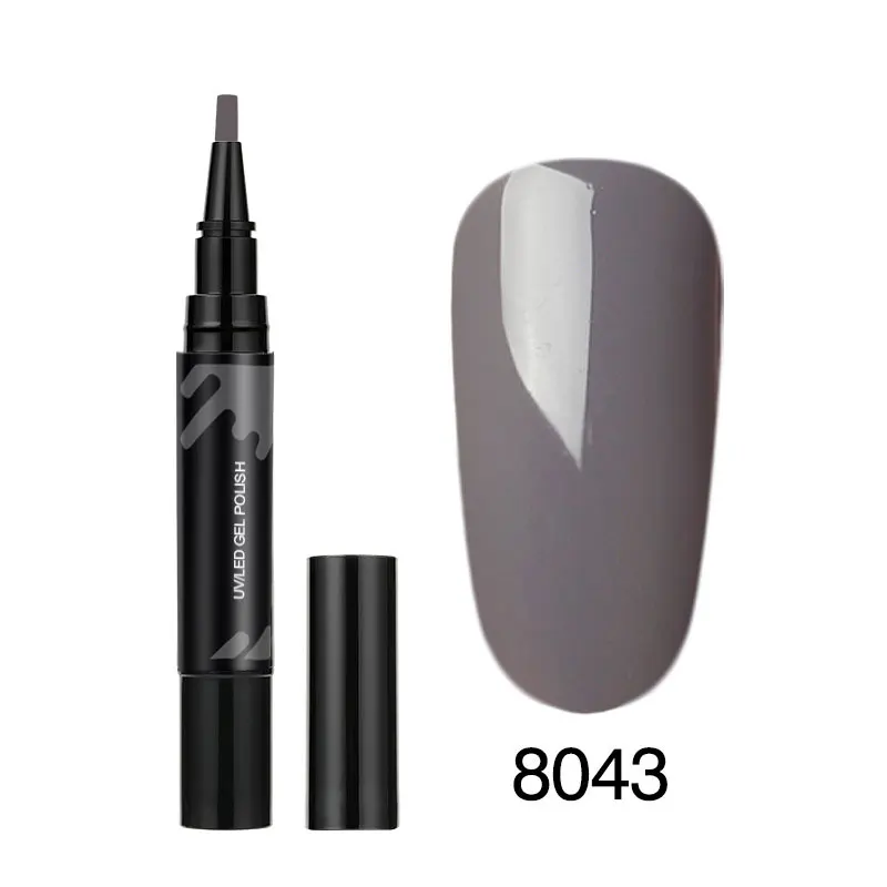 8043 Color LKE 3 Step Nail Gel Art Semi Permanent UV Hybrid Nail Gel Polish Nail Varnish Brush Pen Soak Off 10 seconds fast drying - Цвет: 8043 Color