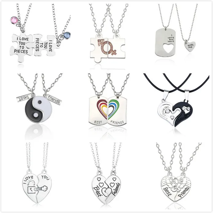 Трендовая Подвеска для лучших друзей ожерелье радужного цвета Тай Чи разбитое