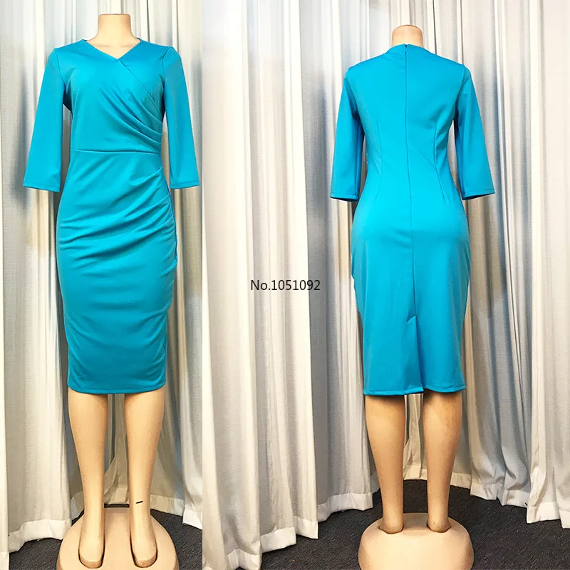 Женское элегантное облегающее платье v-образный вырез рукав три четверти