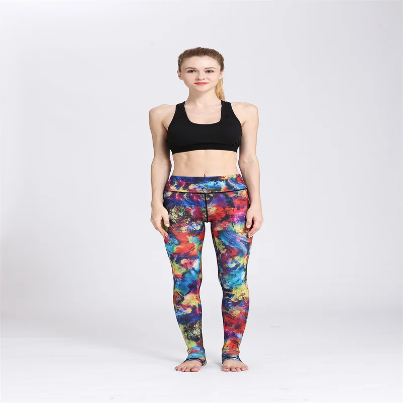 Colorful Printed Leggings High-waist Hip Lifting Exercise Yoga Gymshark Leggings Women Clothing Fitness Running Casual Pants