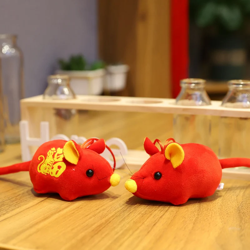 2020 год талисман крысы плюшевая игрушка красная подвеска мышь высокое качество